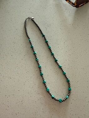 Genuine turquoise and Navajo pearl necklace